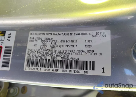 2024 Toyota Tacoma Sr5 из США, поврежденный, VIN 3TYLB5JN0RT003512